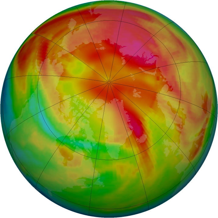 Arctic ozone map for 17 February 1981